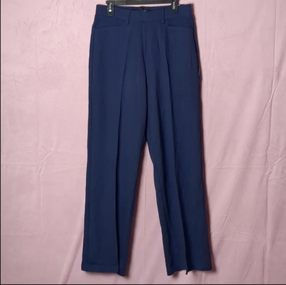 Ashley Stewart Blue The Power Pointe Trousers with Pockets in Short Size